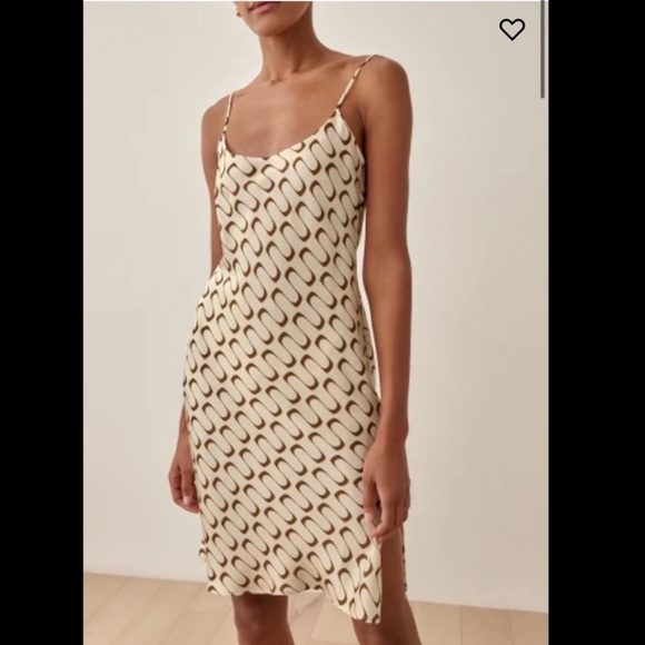Reformation Dresses Reformation Neutral Rhea Printed Slip Dress